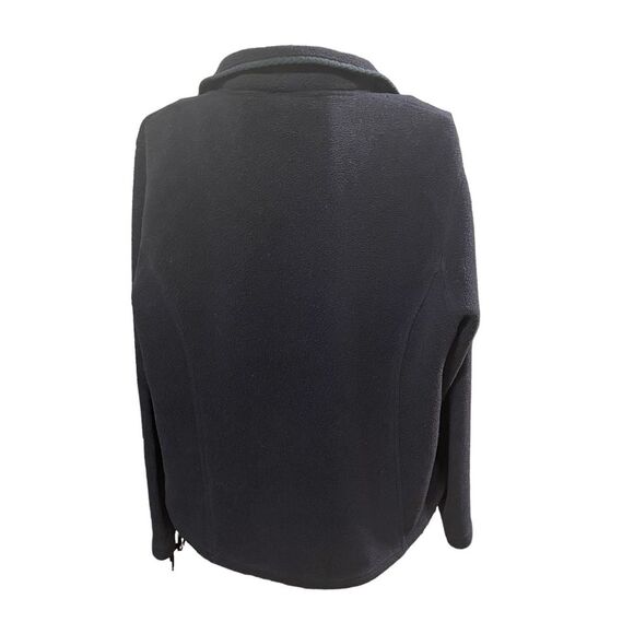 Vintage LL Bean Snap Pullover Fleece Blue Sweater Sweatshirt Women Size Medium - Picture 2 of 9